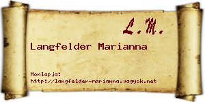 Langfelder Marianna névjegykártya